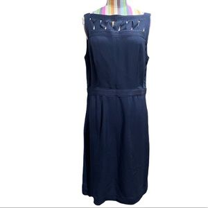 Tory Burch Leith Silk Georgette Navy Blue Dress 0554